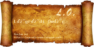 Légrádi Omár névjegykártya